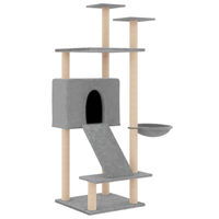 Produktbild von Syfax Kratzbaum für Katzen mit Sisal-Kratzsäulen in Grau 153 cm