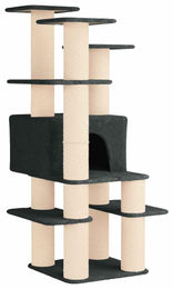 Syfax Kratzbaum für Katzen mit Sisal-Kratzsäulen in Grau 161 cm – Bild 1 von 2