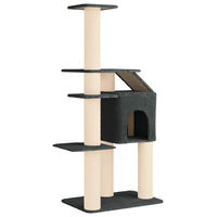 Produktbild von Syfax Kratzbaum für Katzen mit Sisal-Kratzsäulen in Grau 183 cm