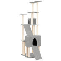 Produktbild von Syfax Kratzbaum für Katzen mit Sisal-Kratzsäulen in Grau 190 cm