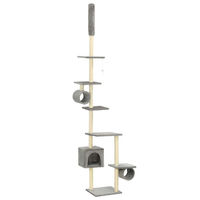 Produktbild von Syfax Kratzbaum für Katzen mit Sisal-Kratzsäulen in Grau 260 cm