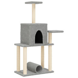 Syfax Kratzbaum für Katzen mit Sisal-Kratzsäulen in Hellgrau 122 cm – Bild 1 von 1