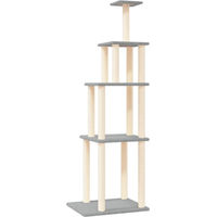 Produktbild von Syfax Kratzbaum für Katzen mit Sisal-Kratzsäulen in Hellgrau 183 cm