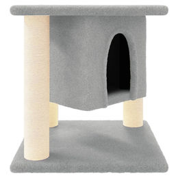 Syfax Kratzbaum für Katzen mit Sisal-Kratzsäulen in Hellgrau 37 cm – Bild 1 von 2