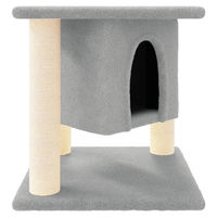 Produktbild von Syfax Kratzbaum für Katzen mit Sisal-Kratzsäulen in Hellgrau 37 cm