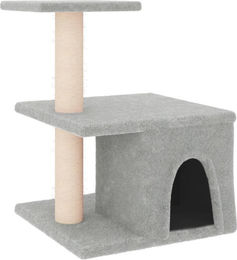 Syfax Kratzbaum für Katzen mit Sisal-Kratzsäulen in Hellgrau 48 cm – Bild 1 von 2