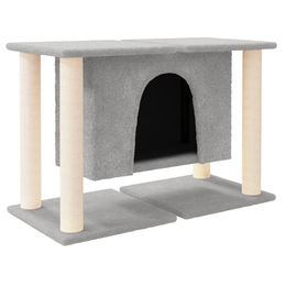 Syfax Kratzbaum für Katzen mit Sisal-Kratzsäulen in Hellgrau 50 cm – Bild 1 von 2