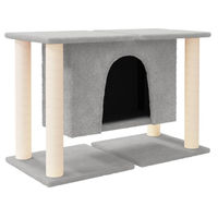 Produktbild von Syfax Kratzbaum für Katzen mit Sisal-Kratzsäulen in Hellgrau 50 cm
