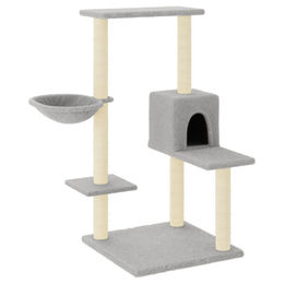 Syfax Kratzbaum für Katzen mit Sisal-Kratzsäulen in Hellgrau 95 cm – Bild 1 von 1