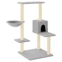 Produktbild von Syfax Kratzbaum für Katzen mit Sisal-Kratzsäulen in Hellgrau 95 cm