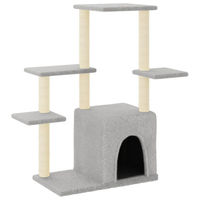 Produktbild von Syfax Kratzbaum für Katzen mit Sisal-Kratzsäulen in Hellgrau 97,5 cm
