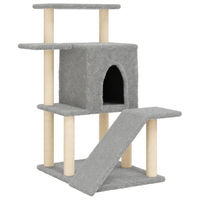 Produktbild von Syfax Kratzbaum für Katzen mit Sisal-Kratzsäulen in Hellgrau 97 cm