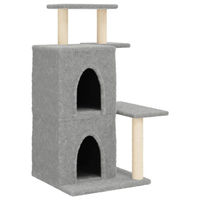 Produktbild von Syfax Kratzbaum für Katzen mit Sisal-Kratzsäulen in Hellgrau 97 cm