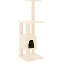 Produktbild von Syfax Kratzbaum für Katzen mit Sisal-Kratzsäulen und Plüsch in Creme 104 cm