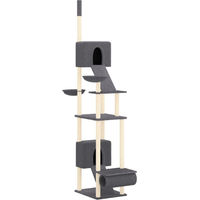 Produktbild von Syfax Kratzbaum mit Deckenspanner Grau aus Holzwerkstoff Plüsch und Sisal 277-303 cm