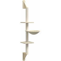 Produktbild von Syfax Kratzbaum mit Kratzsäule zur Wandmontage in Creme 142,5 cm aus Holzwerkstoff, Plüsch und Sisal