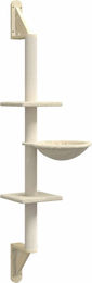 Syfax Kratzbaum mit Kratzsäule zur Wandmontage in Creme 142,5 cm aus Holzwerkstoff, Polyester und Sisal – Bild 1 von 1