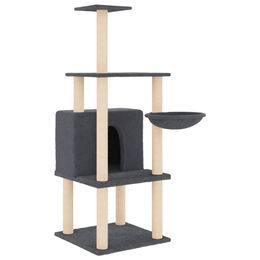Syfax Kratzbaum mit Sisal-Kratzsäulen Dunkelgrau 132 cm – Bild 1 von 1