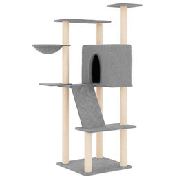 Syfax Kratzbaum mit Sisal-Kratzsäulen Hellgrau 143 cm – Bild 1 von 1
