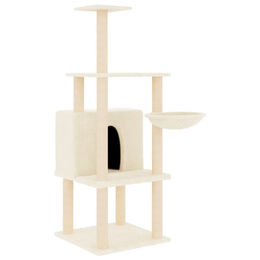Syfax Kratzbaum mit Sisal-Kratzsäulen in Creme 132 cm – Bild 1 von 1