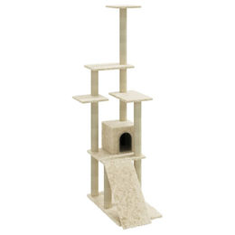 Syfax Kratzbaum mit Sisal-Kratzsäulen in Creme 155 cm – Bild 1 von 1