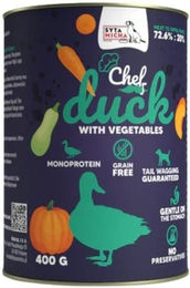 SYTA MICHA Chef Nassfutter Ente Monoprotein Getreidefrei für Hunde Adult 400 g – Bild 1 von 1