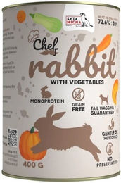 SYTA MICHA Chef Nassfutter Kaninchen mit Gemüse für adulte Hunde Monoprotein getreidefrei glutenfrei 400 g – Bild 1 von 1