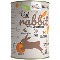 Produktbild von SYTA MICHA Chef Nassfutter Kaninchen mit Gemüse für adulte Hunde Monoprotein getreidefrei glutenfrei 400 g