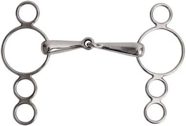 Produktbild von T de T 4-Ring-Gebiss für Pferde aus Edelstahl in Silber