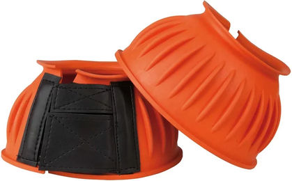 Produktbild von T de T Gamaschen Hufglocken mit Klettverschluss aus Gummi Orange Größe L