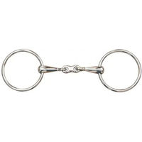 Produktbild von T de T Gebiss für Pferde mit 2 doppelt gebrochenen Ringen aus Edelstahl in Silber