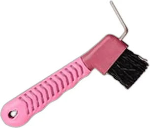 T de T Hufkratzer mit Bürste und Hufpick aus Metall und Kunststoff in Bordeaux/Rosa – Bild 1 von 1