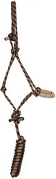 T de T Pferdehalfter Etho Komfort mit Longiergurt und Zügel im Ethnostil für Ponys in Braun und Beige Melange – Bild 1 von 2