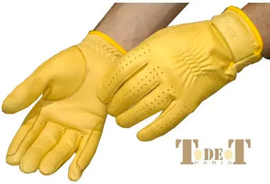 Produktbild von T de T Reithandschuhe aus Leder für Kinder in Gold und Gelb Größe XS wasserabweisend