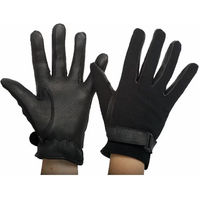 Produktbild von T de T Reithandschuhe aus Leder und Mesh Schwarz Unisex XXL