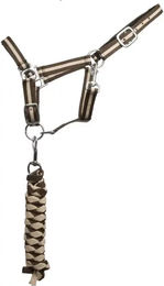 Produktbild von T de T Shetty Doppelhalfter mit Longe aus Nylon in Braun