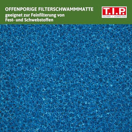 T.I.P. Filterschwamm Filtermatte FSM 45/32 Blau Biologisches Filtermedium für den Teich 45x32x4 cm – Bild 1 von 7
