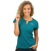 Produktbild von T-Shirt Damen Flags&Cup Ocana aus Baumwolle Blau Türkis XS
