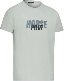 Produktbild von T-Shirt Horse Pilot für Herren aus Bio-Baumwolle Grau Größe M