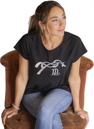 Produktbild von T-Shirt Pénélope Funky für Damen aus Baumwolle Schwarz Größe M