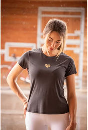 Produktbild von T-Shirt Pénélope Lovely für Damen aus Polyester in Grau und Schwarz Größe XL