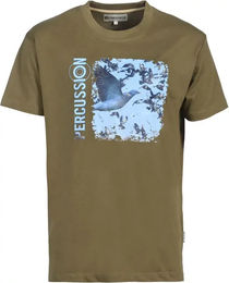 Produktbild von T-Shirt mit Siebdruck Taube PERCUSSION