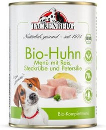 Produktbild von Tackenberg Nassfutter Hund, Adult, Bio, Huhn mit Reis 6x400 g