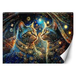 Tapete Katze Tiere Abstrakt 100x70 Violett – Bild 1 von 9