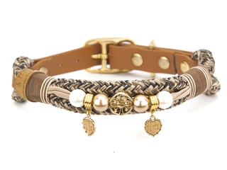 Produktbild von Tauhalsband mit Perlen Golden XL