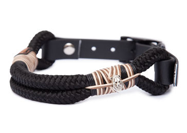 Produktbild von Tauhalsband ohne Perlen Leo Dark XXL (59-69cm)