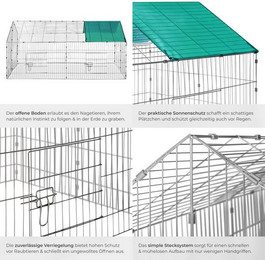 Produktbild von tectake Freigehege für Kaninchen aus 12 Gitterelementen