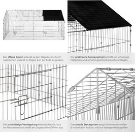 Produktbild von tectake Freigehege für Kaninchen aus 12 Gitterelementen