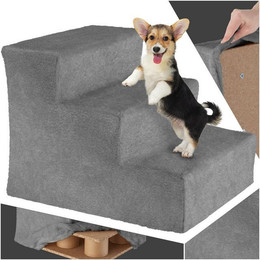 Produktbild von tectake Haustiertreppe Paw Path mit Plüschbezug