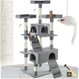 Produktbild von tectake Katzen Kratzbaum Barney 170 cm grau